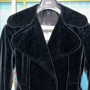 Elegant Black Women's Velvet Coat